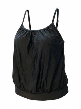 Black Adjustable-Strap One-Piece Swimsuit Tank